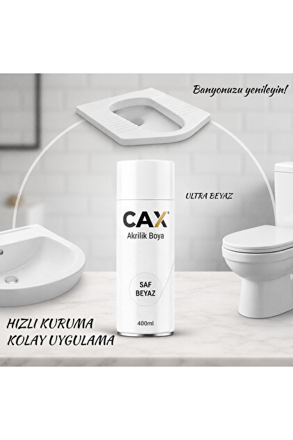 DUŞAKABİN-LAVABO-FAYANS SPREYİ SUYA DAYANIKLI VERNİKLİ PARLAK BEYAZ SPREY BOYA 400 ML