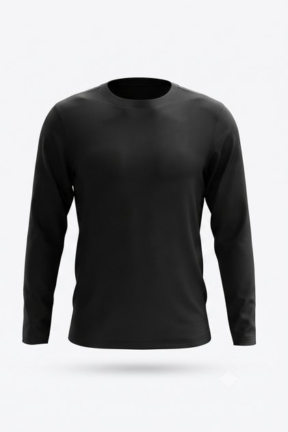 T-Shirt Boys' Basic Black T-Shirt Long Sleeve 100% Cotton Crew Neck Unprinted Tshirt (2-13 Years)