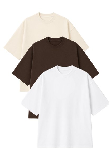 Men's 3!Ü Oversize 100% Cotton Plain T-Shirt
