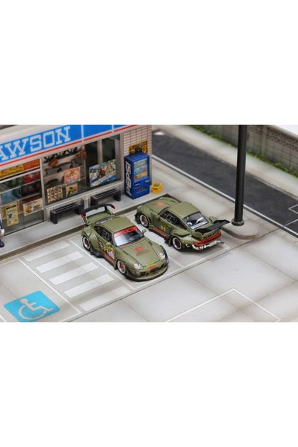 Street Weapon Porsche RWB 993 Matte Green-Kısa Kanat