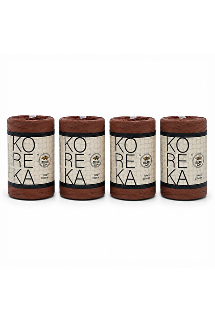 Koreka Raffia Paper Thread 83 No Dark Brown 4 Pieces 400 Gr 880 Mt Bag Basket Macrame Knitting Thread