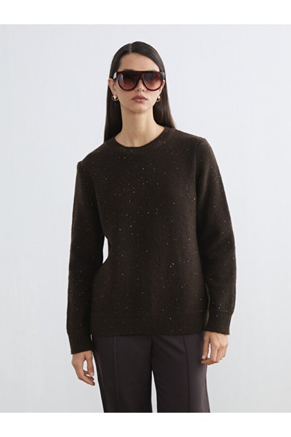 Quality Pieces from Çelebi Store Zero Roba Collar Sequin Embroidered Women's Knitwear Sweater