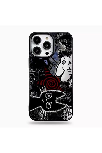 iPhone 15 1 Graffiti Black Cat Pattern Phone Case For iPhone 17 Air 16 Pro Max 15 14 Plus 13 12 Mini