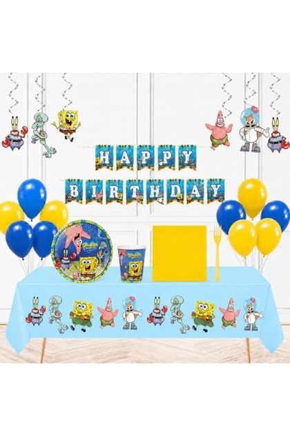 Sünger Bob Temalı 16 Kişilik Parti Seti