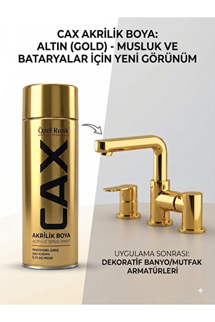 CAX Akrilik Sprey Boya 400ml - Musluk, Mutfak & Banyo Batarya Yenileme Boyası