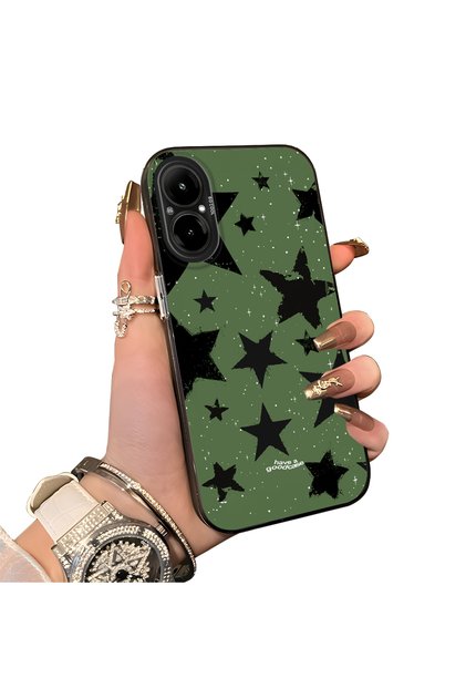 Realme 12 Lite Compatible Silicone Edge Hard Back Case Couple Star Pattern Phone Case