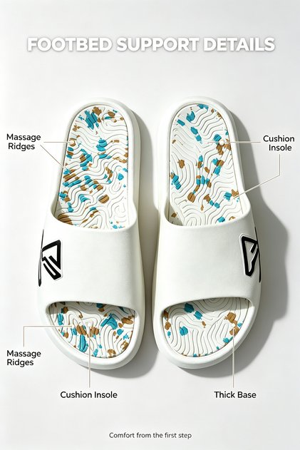 Premium EVA Men Slides Made in Saudi Arabia, Non‑Slip Casual Slippers, Kindly Choose One Size Up When Purchasing