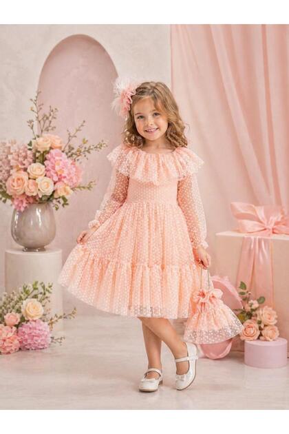 Small Polka Dot Bag and Buckle Fluffy Tulle Dress