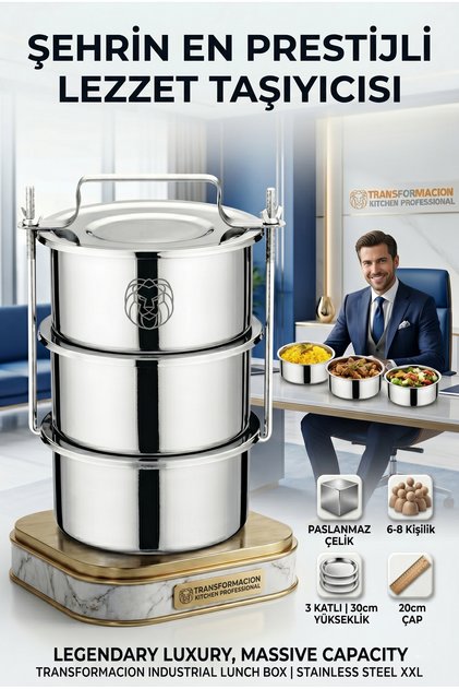 صندوق طعام صناعي من الفولاذ المقاوم للصدأ مقاس XXL 20X30 سم 720829