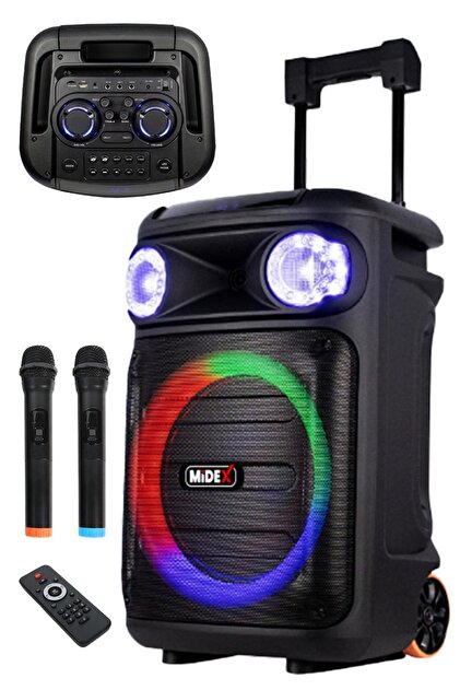 Midex Mxr-1100 Taşınabilir Seyyar Mikrofonlu Işıklı Akülü Ses