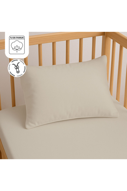 100% Cotton Zippered Baby Pillowcase 35X45 cm (2 Pieces) – Natural & Soft - Stone