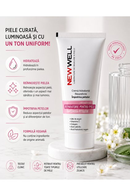 Cremă Anti-Pete pentru Toate Tipurile de Ten cu Acid Salicilic – 50 ml
