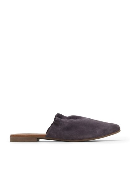Purple suede women's flat slippers 01wu7704