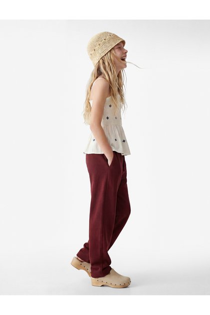 Viscose Blend Wide Leg Trousers with Tie Waist