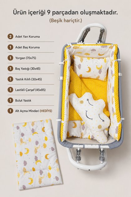 45X85 Baby Sleeping Set - Mother's Side Basket for Crib (Crib Excluded)
