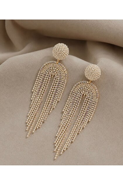 Long Dangling Stone Beaded Earrings Long Dangling L Earrings