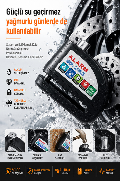 Zineets 2Lİ PAKET Alarmlı Disk Kilidi Ve Hava Kompresörü
