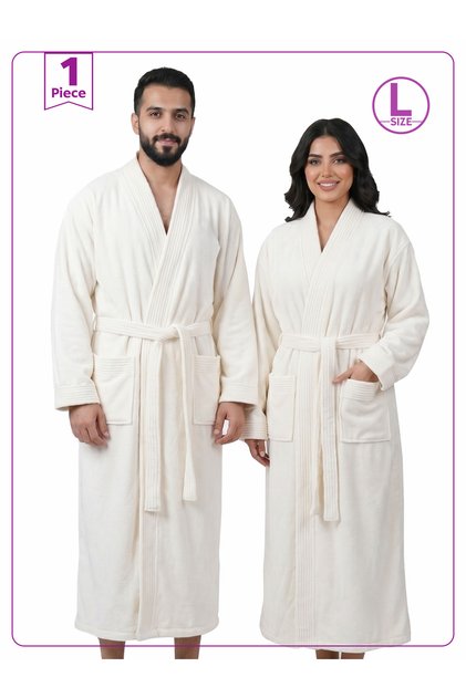 1 Pcs Unisex L Size Kimono Collar 330Gsm Microfiber Quick Absorbent Drying Robe with Belt and Pockets