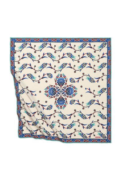 Mint Row Tulip Pattern Silky Scarf