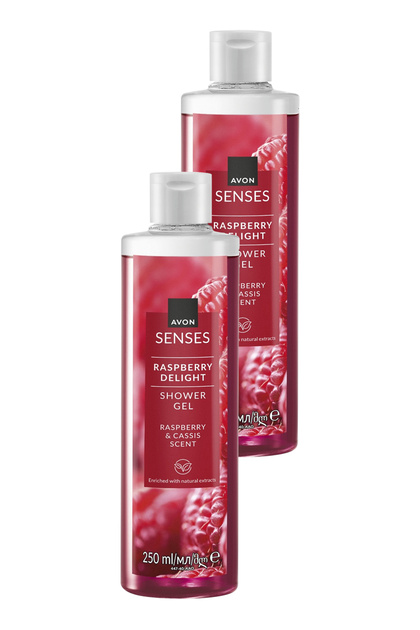 Raspberry Delight - 250 ml Raspberry and Currant Scented Shower Gel Set of Two