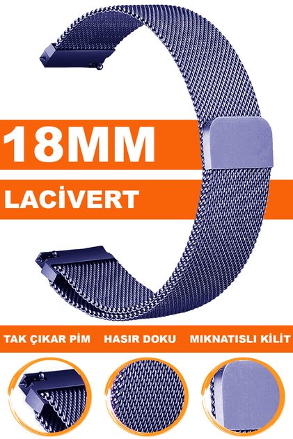 18mm Fossil-Welder-Casio-Seiko-Omega-Armani Compatible Magnetic Mesh Metal Watch Band Mıkhsr18