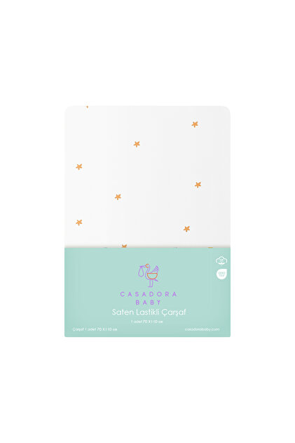Stars 100% Organic Cotton Baby Fitted Sheet 70 X 110 cm