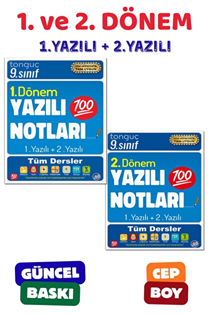 Tonguç Yayınları 9. Sınıf Yazılı Notları Set 2 Kitap - 1 Ve 2