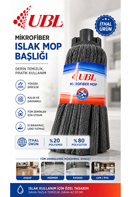 ( 1 Adet-gri ) Mikrofiber Yedek Paspas Ucu , Çevirmeli Mop Başlığı