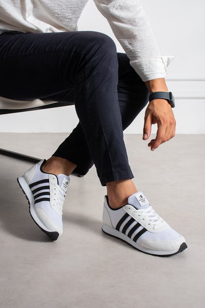 White Black Unisex Sneaker Sports Shoes Daily Casual Light Comfortable Lace-Up Soft Sole Walking Shoes Msr09