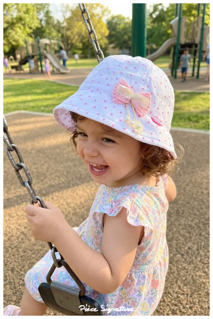 100% Cotton % Cotton, Embroidered Hat with Accessories for Girls (Size: 47-50 cm) (1-4 Years)