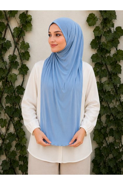 Premium Lycra Sandy Fabric Baby Blue Jersey Scarf