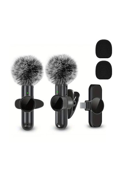 2in1 For iOS Wireless Lavalier Microphone, Mini Microphone, Suitable for Mobile Live Streaming, Vide