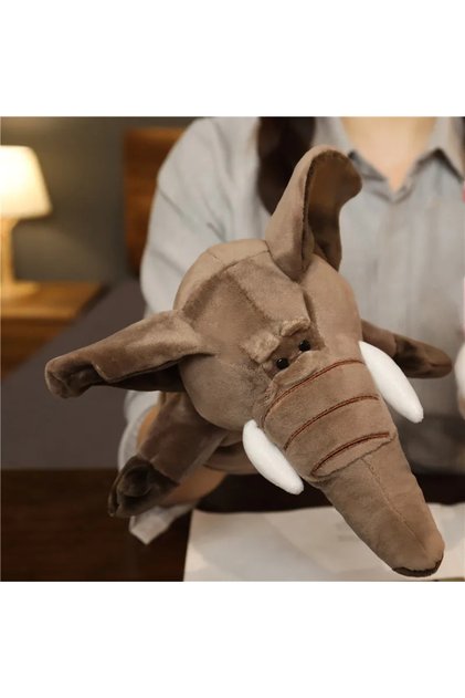 25-27cm Elephant Stuffed Plush Animals Toys Hand Finger Story Puppet Kawaii Dolls Educational Baby T