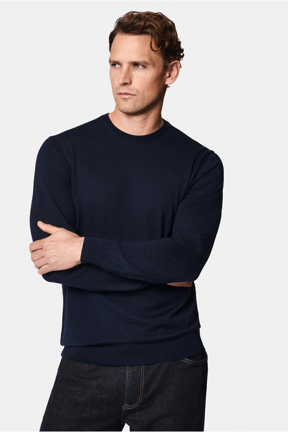 Crew Neck Regular Fit 100% Wool Knit Sweater