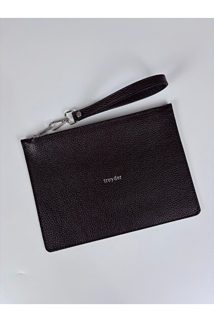 Genuine Leather Clutch/Portfolio Bag Brown