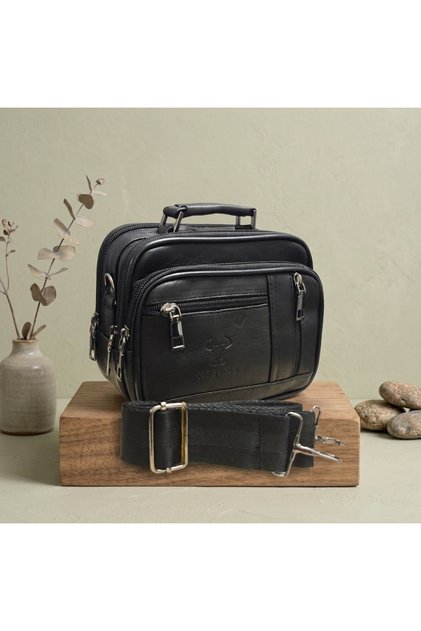 100% Genuine Leather Horizontal Model Steel Case Small Size Men's Hand and Shoulder Bag 19*15