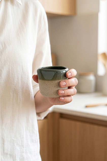 OUTDOORMONSTAR×ZOZOSTUDIO MUG 2セット Koza Home Must Bej/Mavi Stoneware El Yapımı Mug & Türk Kahvesi