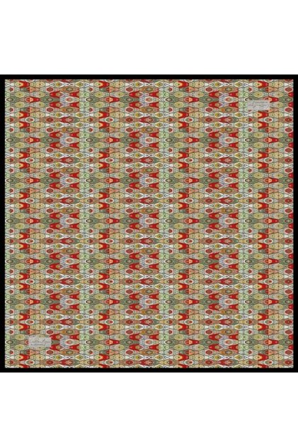 Sura Silk Scarf Multi-Colored Ethnic Pattern 2548 - 05