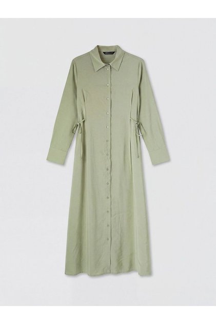 Lcw Modest Tie-Waist Modal Blend Shirt Dress