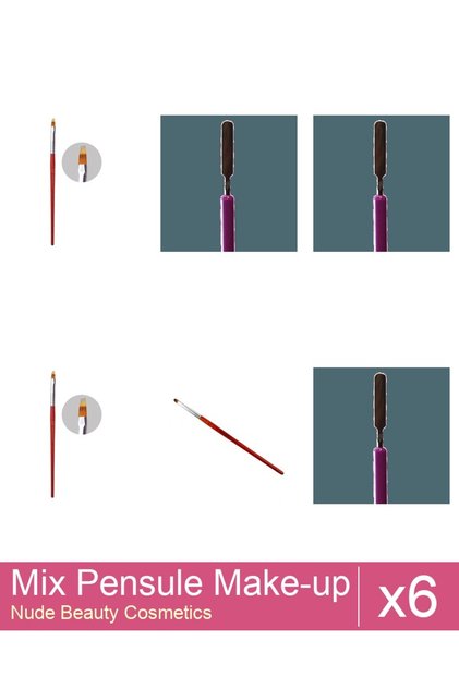 Set Mix 6 produse Pensule Makeup: Pensula Gel Ombre Oranjollie, Pensula pentru manichiura/pedic...