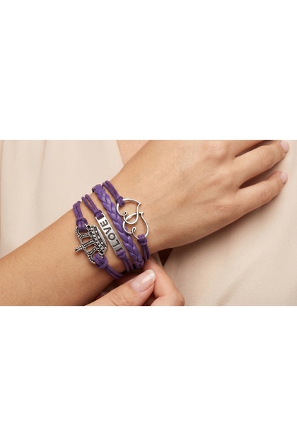 Women’s Charm Multi-Layer Bracelet – Braided Leather Style Wristband