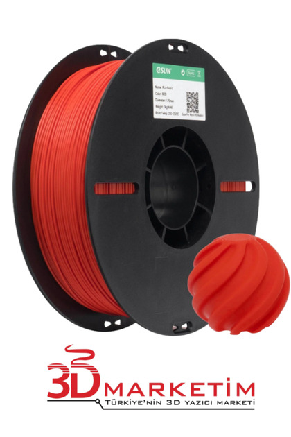 PLA Basic Filament - Kırmızı (1.75mm, 1kg)-3Dmarketim