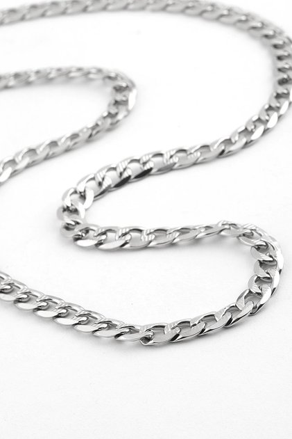 316 L Stainless Steel - Anti-Allergic - Non-Tarnishing - Silver Color - Size: 60 cm - Men's Necklace