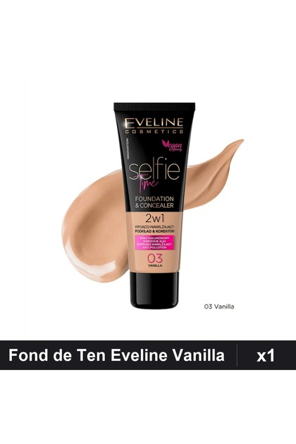 Fond de Ten Selfie Time 2 in 1, Nuanta 03 Vanilla, 30ml, 1 Bucata