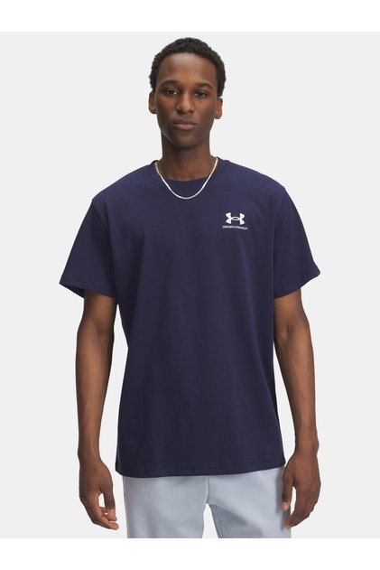 UA M LOGO EMB HEAVYWEIGHT SS - Tricou bărbătesc, Albastru
