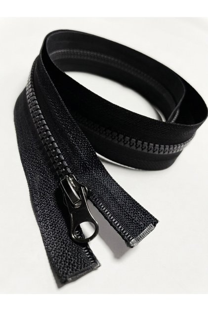 T6 Bone Plastic Threaded Mounting Zipper Black 80 cm 5 Pieces