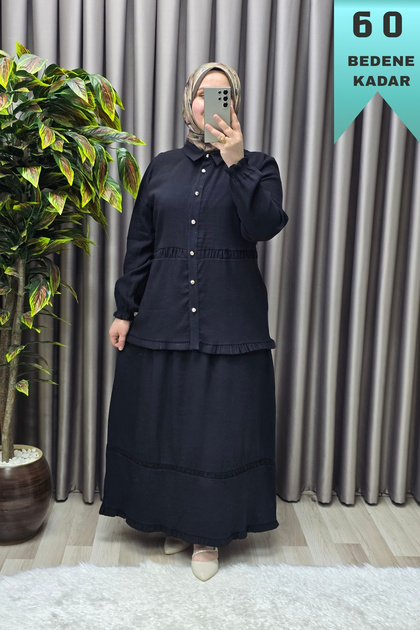 Women's Clothing Plus Size Linen Cubra Sports Skirt Set