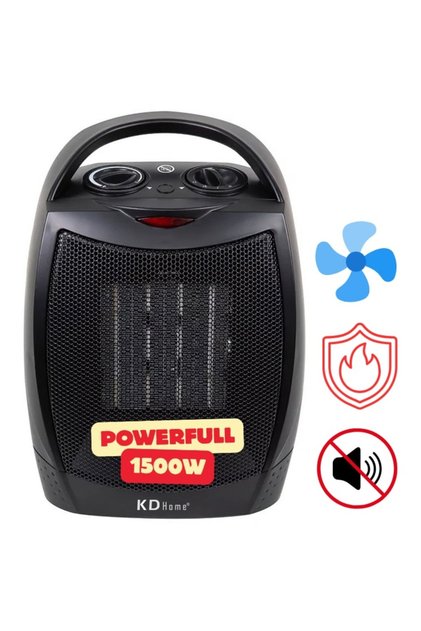 Керамична преносима вентилаторна печка, Master Heater Fan, 1500W, регулируем термостат, 2 скорости, черен