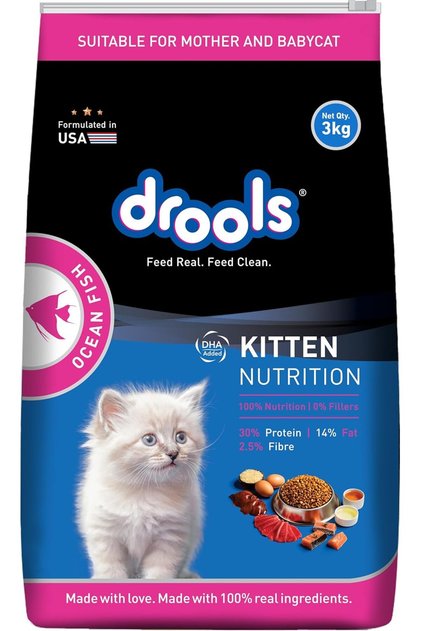 Kitten Dry Cat Food, Ocean Fish, 3 Kg | 100% Balanced Diet With Real Fish, DHA For Brain Development