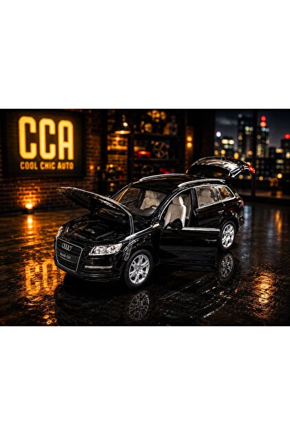 scntoys 1:26 Ölçek Audi Q7 Jip Diecast Model Araba Siyah Audi Q7